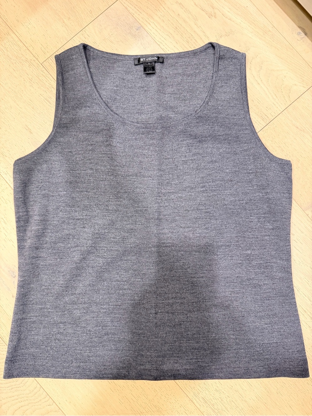 St. John Sleeveless Knit Tank in Charcoal Gray